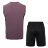 Manchester United 2025/26 Grey Purple Sleeveless Shorts - Back View Manchester United 2025/26 Grey Purple Sleeveless Shorts - Back View | KFCOOL