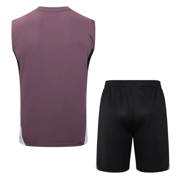 Manchester United 2025/26 Grey Purple Sleeveless Shorts - Back View Manchester United 2025/26 Grey Purple Sleeveless Shorts - Back View | KFCOOL