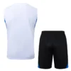 Manchester United 2025/26 White Blue Sleeveless Shorts - Back View | KFCOOL