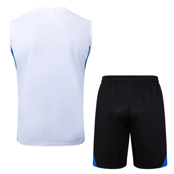 Manchester United 2025/26 White Blue Sleeveless Shorts - Back View | KFCOOL