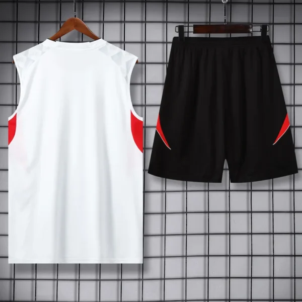 Manchester United 2025/26 White Grey Sleeveless Shorts - Back View | KFCOOL