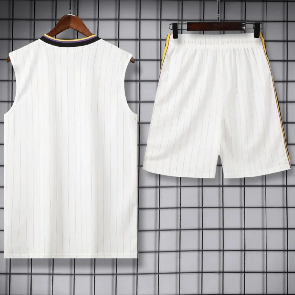 Manchester United 2025/26 White Yellow Sleeveless Shorts - Back View Manchester United 2025/26 White Yellow Sleeveless Shorts - Back View | KFCOOL