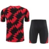 Manchester United 2025/26 Black Red Training Short Suit - Back View | KFCOOL