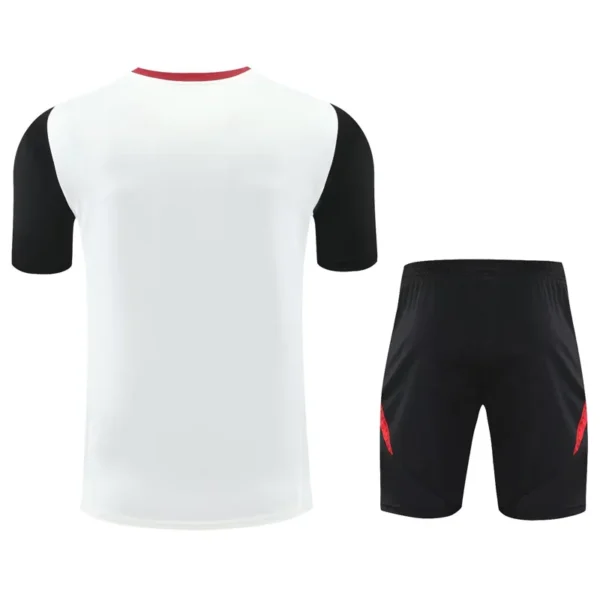 Manchester United 2025/26 White Black Training Short Suit - Back View Manchester United 2025/26 White Black Training Short Suit - Back View | KFCOOL