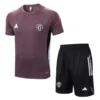 Manchester United 2025/26 Grey Purple Training Short Suit - Front View | KFCOOL