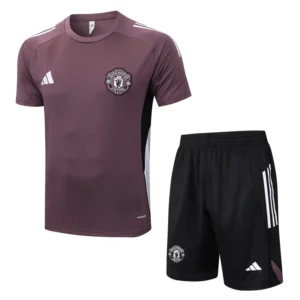 Manchester United 2025/26 Grey Purple Training Short Suit - Front View Manchester United 2025/26 Grey Purple Training Short Suit - Front View | KFCOOL