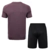 Manchester United 2025/26 Grey Purple Training Short Suit - Back View | KFCOOL