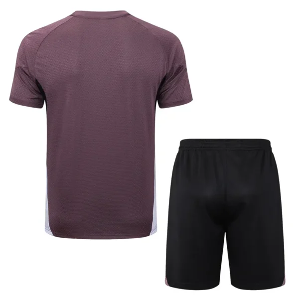 Manchester United 2025/26 Grey Purple Training Short Suit - Back View | KFCOOL