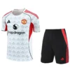 Manchester United 2025/26 White Grey Training Short Suit - Front View Manchester United 2025/26 White Grey Training Short Suit - Front View | KFCOOL