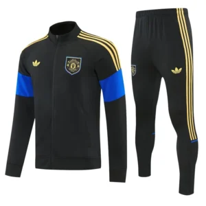 Manchester United 2026/27 Black Yellow Jacket Tracksuit - Front View | KFCOOL