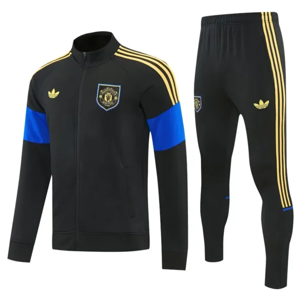 Manchester United 2026/27 Black Yellow Jacket Tracksuit - Front View | KFCOOL