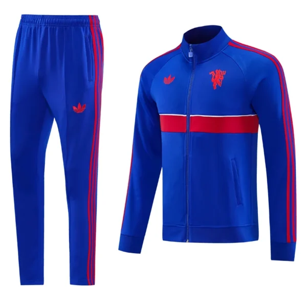 Manchester United 2026/27 Blue Jacket Tracksuit - Front View - KFCool – Football Jerseys & Soccer Kits Store Manchester United 2026/27 Blue Jacket Tracksuit - Front View | KFCOOL