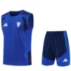 Manchester United 2026/27 Blue Black Sleeveless Shorts - Front View Manchester United 2026/27 Blue Black Sleeveless Shorts - Front View | KFCOOL
