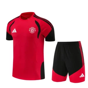 Manchester United 2026/27 Red Black Training Short Suit - Front View | KFCOOL