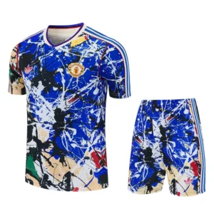 Manchester United 2026/27 Blue Training Short Suit - Front View | KFCOOL