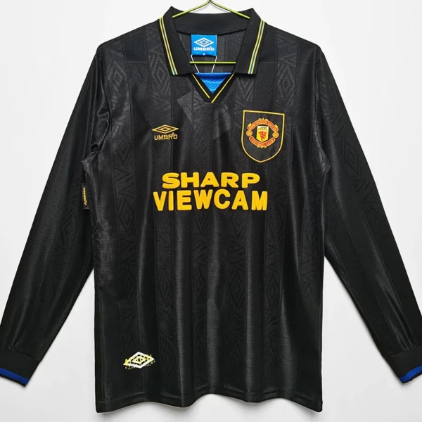 Manchester United 1993/94 Retro Away Long Sleeve Jersey Fan Version - Front View | KFCOOL