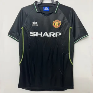 Manchester United 1998/99 Retro Away Black Jersey Fan Version - Front View | KFCOOL