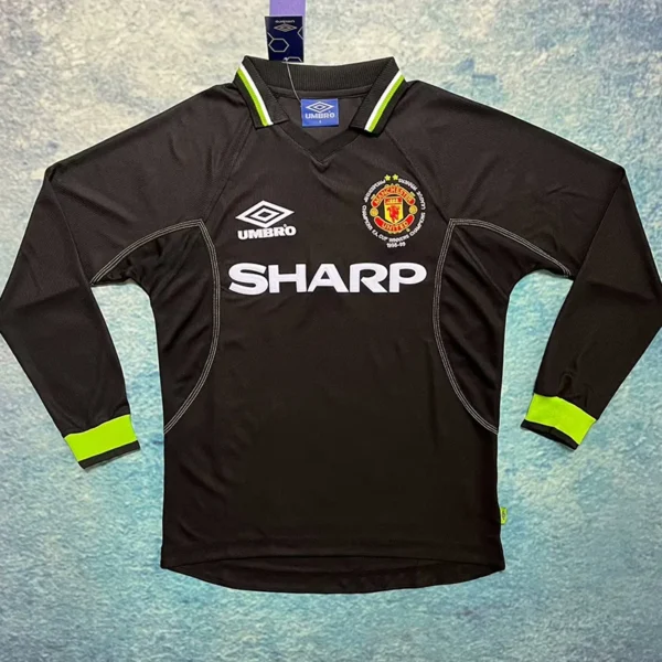 Manchester United 1998/99 Retro Away Long Sleeve Jersey Fan Version - Front View | KFCOOL