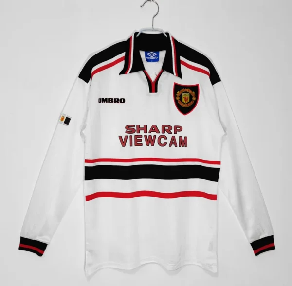 Manchester United 1998/99 Retro Away White Long Sleeve Jersey Fan Version - Front View Manchester United 1998/99 Retro Away White Long Sleeve Jersey Fan Version - Front View | KFCOOL