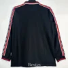 Manchester United 1998/99 Retro Black Long Sleeve Jersey Fan Version - Back View | KFCOOL