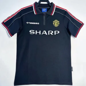 Manchester United 1998/99 Retro Black Jersey Fan Version - Front View | KFCOOL