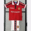 Manchester United 1998/99 Retro Home Kids Kit Fan Version - Front View Manchester United 1998/99 Retro Home Kids Kit Fan Version - Front View | KFCOOL