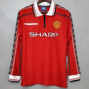 Manchester United 1998/99 Retro Home Long Sleeve Jersey Fan Version - Front View Manchester United 1998/99 Retro Home Long Sleeve Jersey Fan Version - Front View | KFCOOL