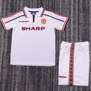 Manchester United 1998/99 Retro Kids Kit Fan Version - Front View | KFCOOL