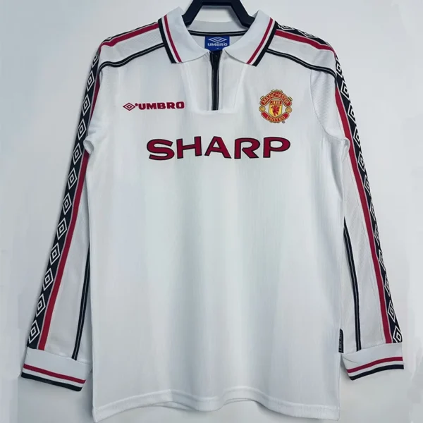 Manchester United 1998/99 Retro Long Sleeve Jersey Fan Version - Front View | KFCOOL