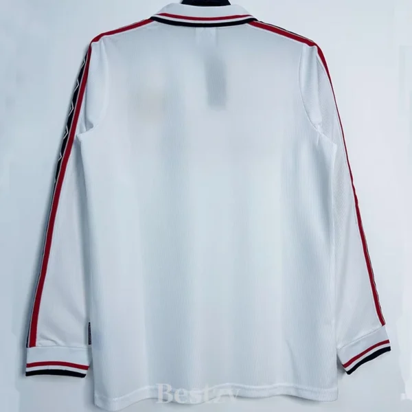 Manchester United 1998/99 Retro Long Sleeve Jersey Fan Version - Back View | KFCOOL