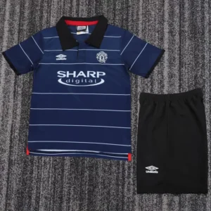 Manchester United 1999/00 Retro Away Kids Kit Fan Version - Front View | KFCOOL