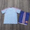 Manchester United 1990/92 Retro Away Kids Kit Fan Version - Back View Manchester United 1990/92 Retro Away Kids Kit Fan Version - Back View | KFCOOL