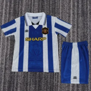 Manchester United 1994/96 Retro Away Kids Kit Fan Version - Front View Manchester United 1994/96 Retro Away Kids Kit Fan Version - Front View | KFCOOL