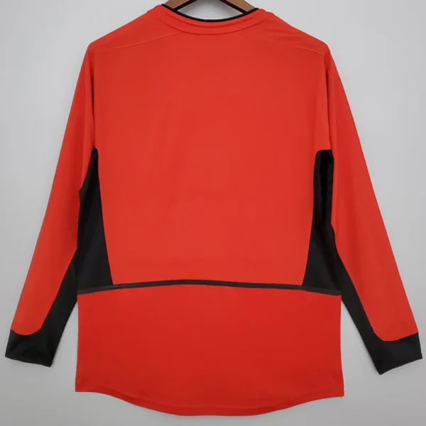 Manchester United 2002/04 Retro Home Long Sleeve Jersey Fan Version - Back View Manchester United 2002/04 Retro Home Long Sleeve Jersey Fan Version - Back View | KFCOOL