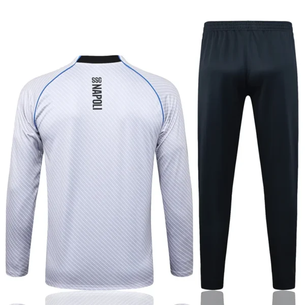 Napoli 2025/26 Grey Blue Half Pull Tracksuit - Back View - KFCool – Football Jerseys & Soccer Kits Store Napoli 2025/26 Grey Blue Half Pull Tracksuit - Back View | KFCOOL