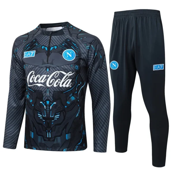 Napoli 2025/26 Grey Half Pull Tracksuit - Front View - KFCool – Football Jerseys & Soccer Kits Store Napoli 2025/26 Grey Half Pull Tracksuit - Front View | KFCOOL