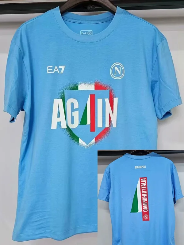 Napoli 2025/26 Blue T-Shirt - Front View - KFCool – Football Jerseys & Soccer Kits Store Napoli 2025/26 Blue T-Shirt - Front View | KFCOOL