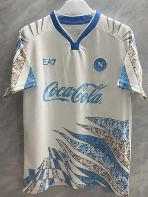 Napoli 2025/26 White Blue Training Shirt - Front View Napoli 2025/26 White Blue Training Shirt - Front View | KFCOOL