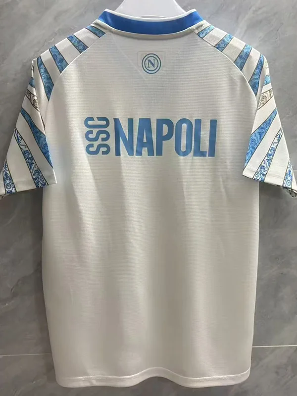 Napoli 2025/26 White Blue Training Shirt - Back View | KFCOOL