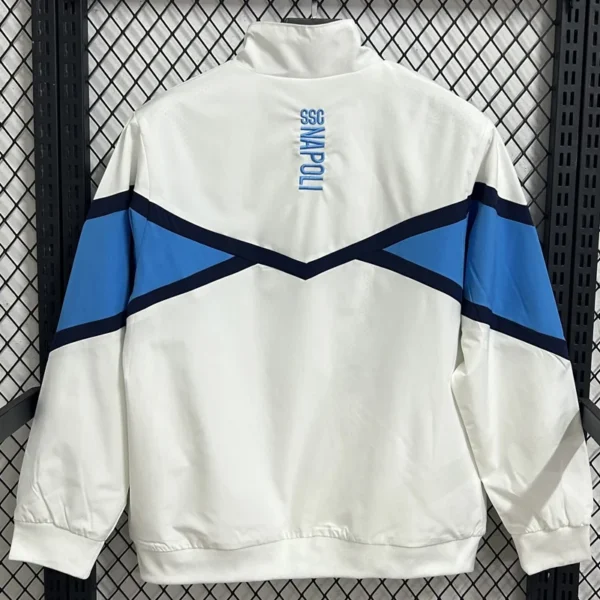 Napoli 2025/26 White Windbreaker - Back View - KFCool – Football Jerseys & Soccer Kits Store Napoli 2025/26 White Windbreaker - Back View | KFCOOL