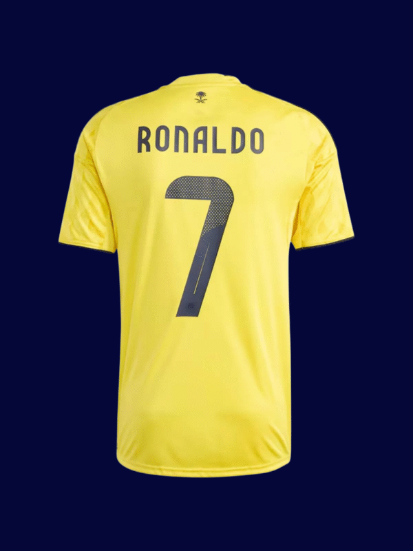 Cristiano Ronaldo #7 Al Nassr 2025/26 Home Jersey Fan Version - Back View Cristiano Ronaldo #7 Al Nassr 2025/26 Home Jersey Fan Version - Back View | KFCOOL