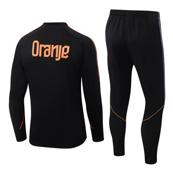 Netherlands 2026/27 Black Half Pull Tracksuit - Back View | KFCOOL