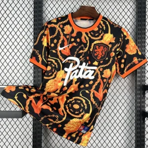 Netherlands 2026/27 Orange Black Training Shirt - Front View | KFCOOL