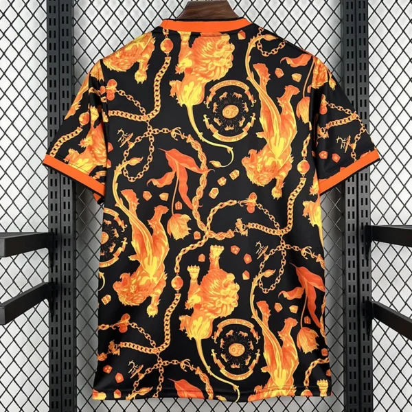 Netherlands 2026/27 Orange Black Training Shirt - Back View | KFCOOL