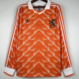 Netherlands 1988/89 Retro Home Long Sleeve Jersey Fan Version - Front View | KFCOOL