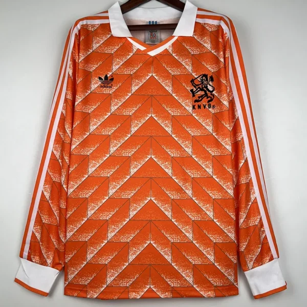 Netherlands 1988/89 Retro Home Long Sleeve Jersey Fan Version - Front View Netherlands 1988/89 Retro Home Long Sleeve Jersey Fan Version - Front View | KFCOOL