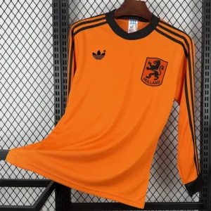 Netherlands 1990/91 Retro Home Long Sleeve Jersey Fan Version - Front View Netherlands 1990/91 Retro Home Long Sleeve Jersey Fan Version - Front View | KFCOOL