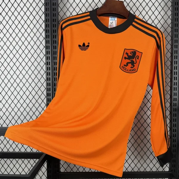Netherlands 1990/91 Retro Home Long Sleeve Jersey Fan Version - Front View Netherlands 1990/91 Retro Home Long Sleeve Jersey Fan Version - Front View | KFCOOL