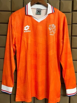 Netherlands 1993/94 Retro Home Long Sleeve Jersey Fan Version - Front View Netherlands 1993/94 Retro Home Long Sleeve Jersey Fan Version - Front View | KFCOOL
