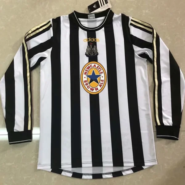 Newcastle United 1997/99 Retro Home Long Sleeve Jersey Fan Version - Front View | KFCOOL